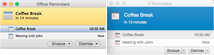 reminders not shwoing in outlook for mac
